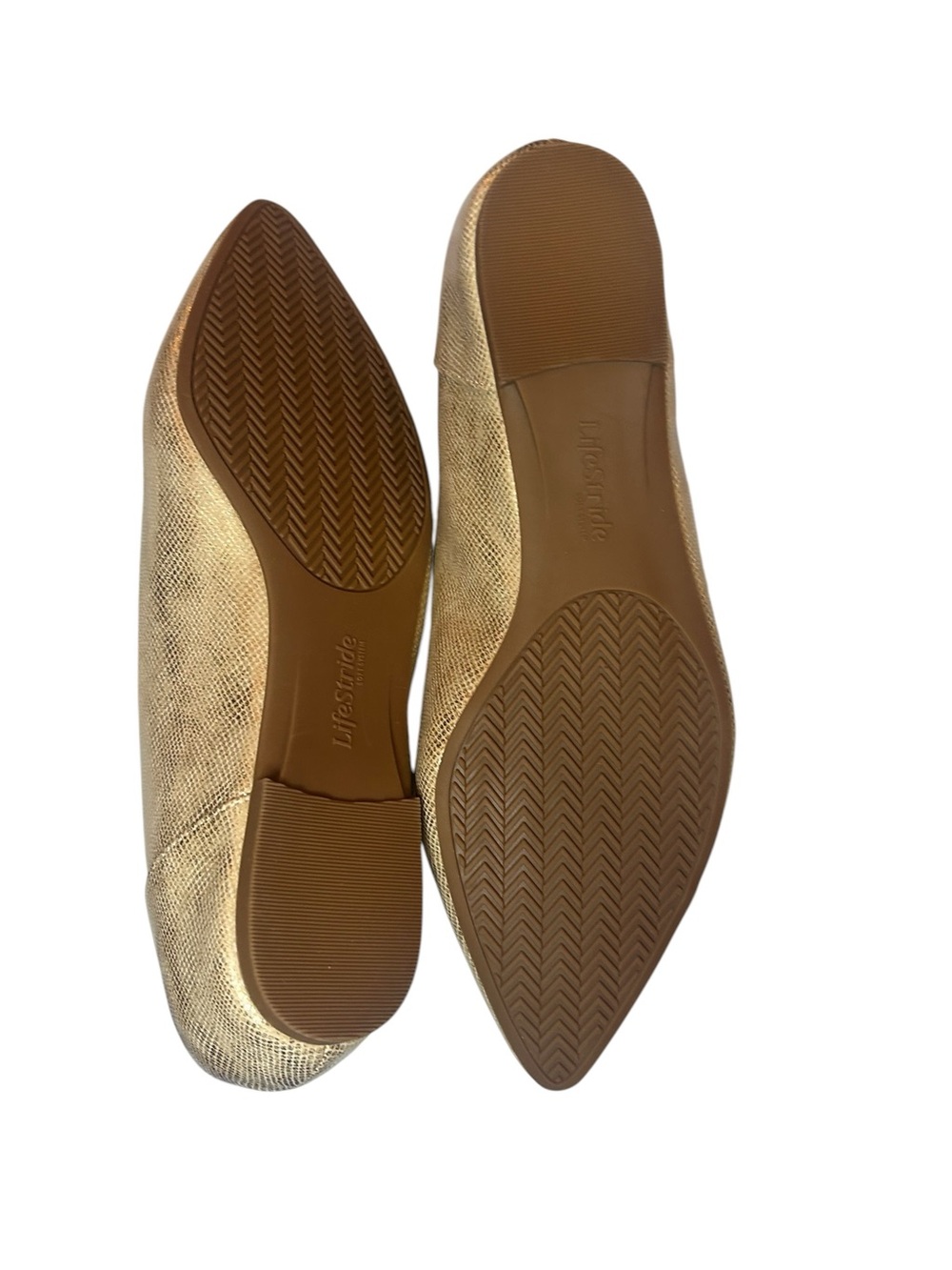 LifeStride Gold Metallic Pointed Toe Flats Women’s Size 9 Comfort Slip On - Picture 4 of 10